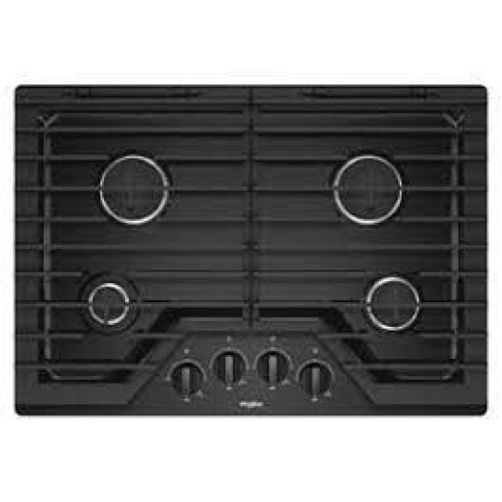 30" G/ Cooktop WPL with EZ-2-Lift™ Hinged Grates Blk.